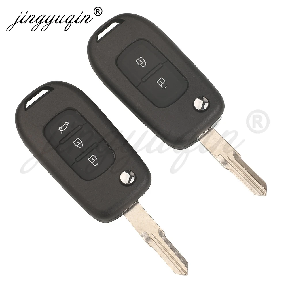 jingyuqin 2/3 Buttons VA2/VAC102 Flip Car Key Shell Case For Renault Logan Duster Sandero Oroch without PCB Housing Replacement