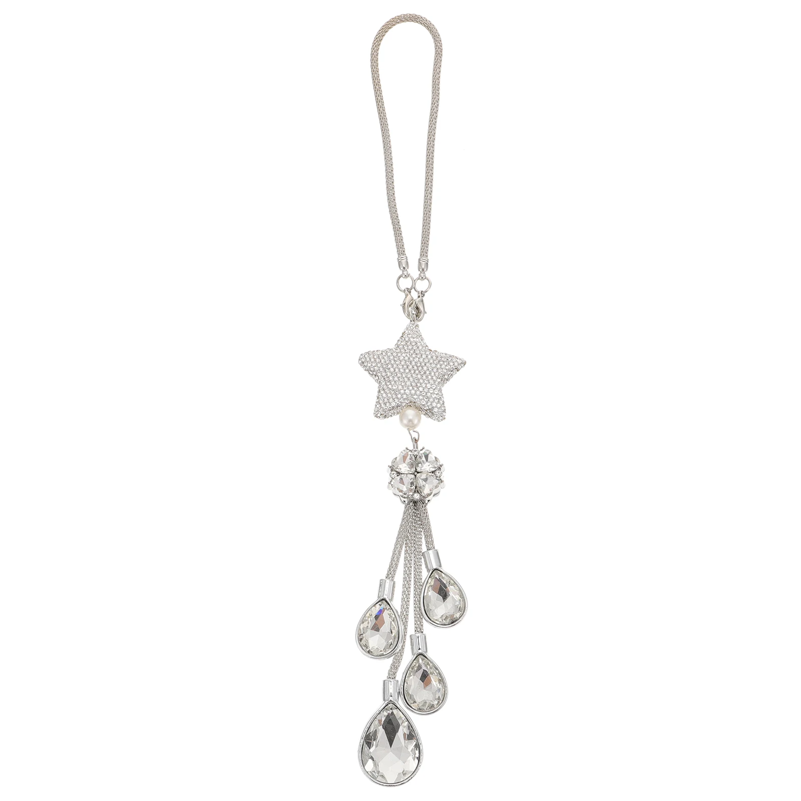 

Rearview Mirror Pendant Rhinestone Decor Car Hanging nament Exquisite Style Home Office Bedroom Party Gift Zinc Alloy Diamond