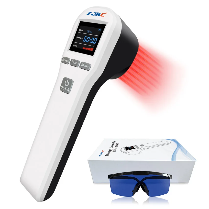 ZJKC 880mW Class 4/3b Cold Laser LLLT Low Level Laser Therapy Devive for Neck Shoulder Back Hands Pain Relief 650nm 808nm