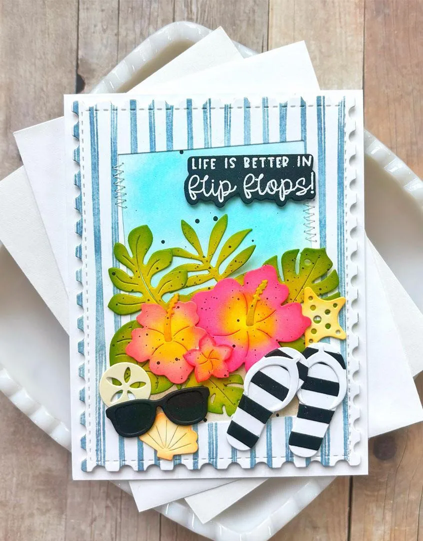 Taylored June 2026 New Endless Summer Stamp Set Metal Cutting Dies and Stamps Scrapbooking for DIY Greeting Cards Handmade Gift