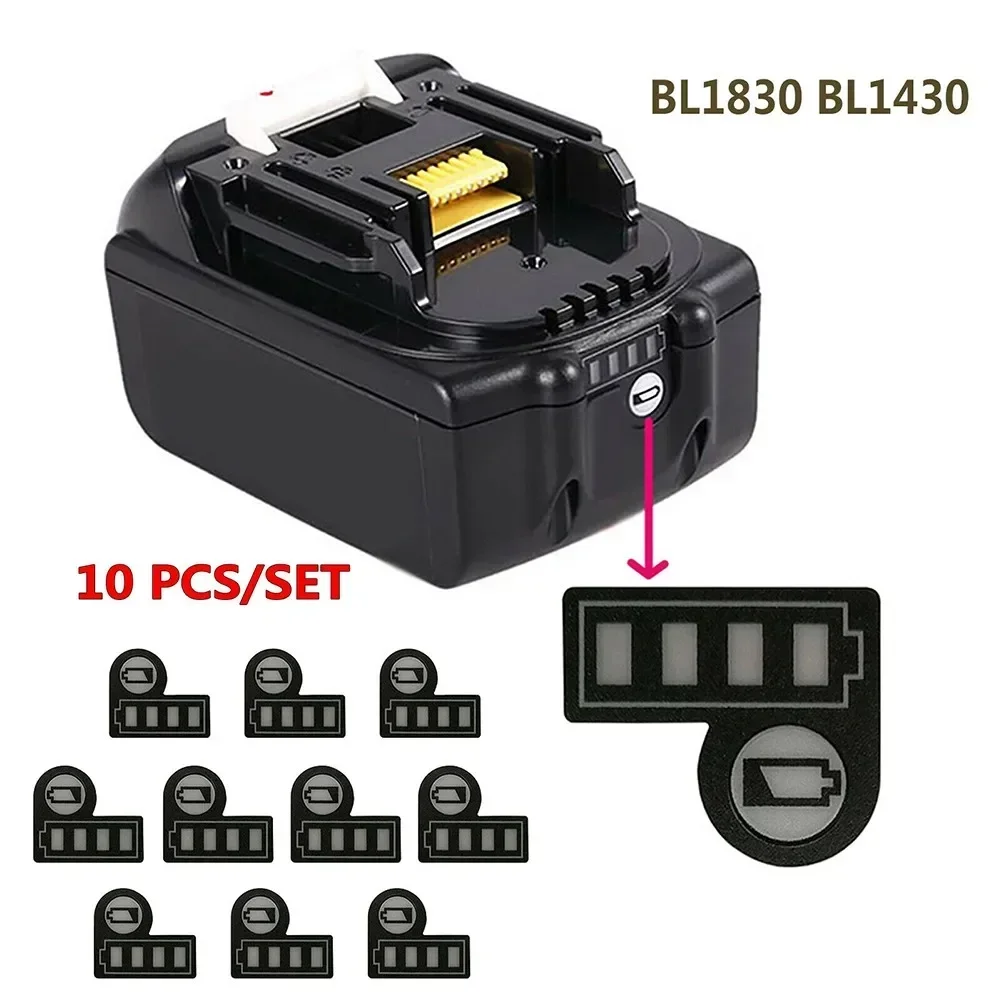 10Pcs Battery Capacity Led Light Sticker Button Decal Label BL1830 BL1430 For Makita 18V 14.4V Lithium Battery Button Sticker NE