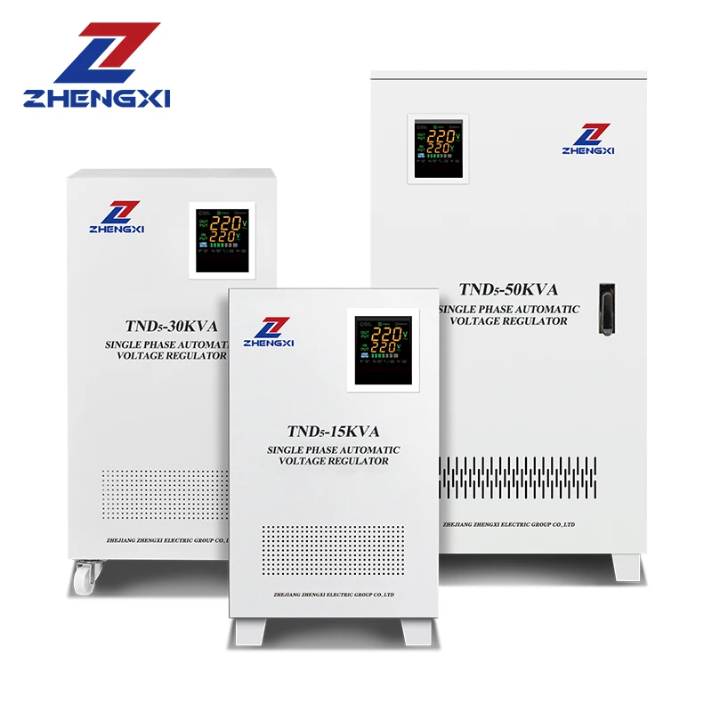 Single Phase 120V/220V/230V SVC 5KVA 20KVA Range AC Copper Servo Motor Automatic Voltage Regulator Stabilizer LCD Home Use