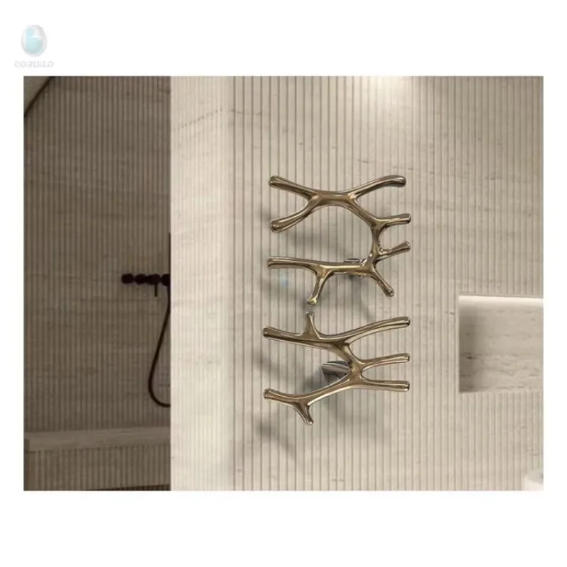 Waterproof 304 Stainless Steel Flat Towel Bar Electric Heated Towel Drying Rack Towel Rail