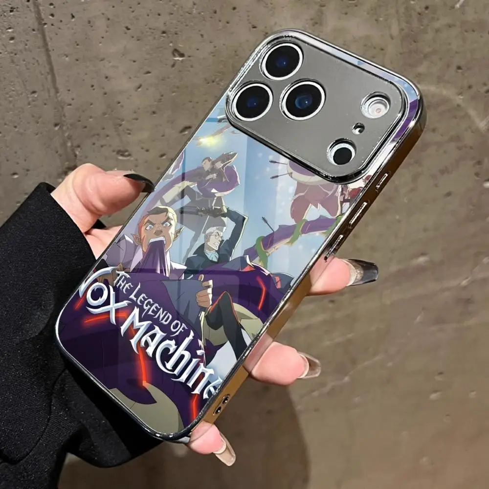 Funda para Teléfono L-legend of V-vox M-machina para iPhone 17 16 15 14 13 12 Pro Max, Carcasa Metálica Electrochapada