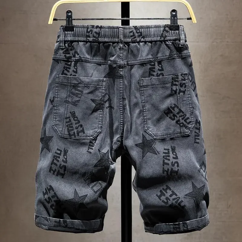 Men\'s Cargo Shorts With Draw String Elastic Waist Male Short Pants Big Size Oversize Homme Popular Harajuku Loose 2025 New In