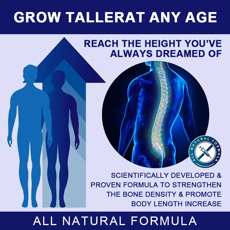 Height Growth Calcium Vitamin D3 Grow Taller Capsules Bone Strength Vitamin Supplements for Adults and Teen Support Immune