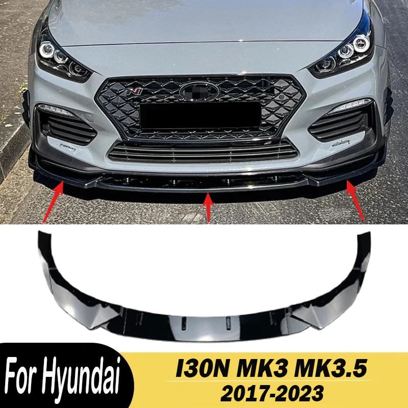 For Hyundai I30N MK3 MK3.5 2017 2018 2019 2020 2021 2022 2023 Car Front Bumper Spoiler Lip Diffuser Splitter Body Kits