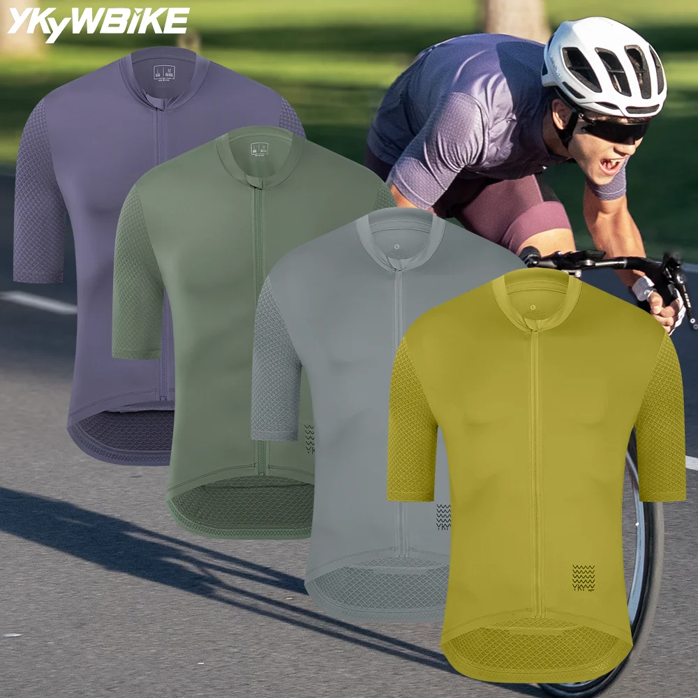 

YKYWBIKE Classic Men's Cycling Jersey Summer Bicycle Cycling Maillot Road Bike Breathable Clothing Pro Team Short Sleeve Shirt