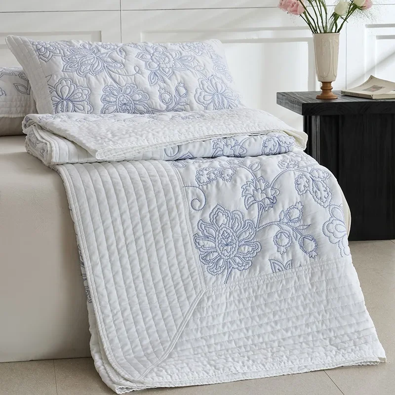 Luxury 3D Puff Quilted Bedspread 3-Piece Set, Ultra-Soft Washable Coverlet with Silky Touch, Lightweight Summer Quilt Queen Size