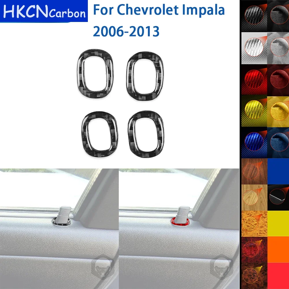 For Chevrolet Impala 2006-2013 Accessories Carbon Fiber Car Interior Door Lock Ring Trim Sticker Decoration