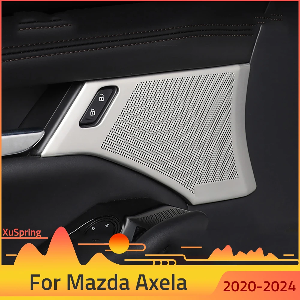 6pcs Door Speaker Cover For Mazda3 Mazda 3 Axela 2019-2024 BP Audio Sound Trim Frame Ring Stickers Interior Styling