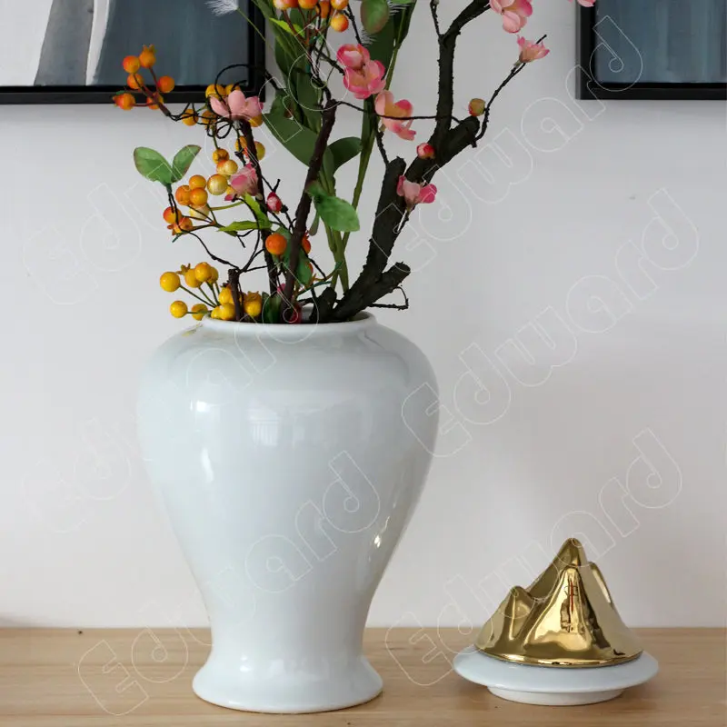 

European Style Vase Ceramic Vases Living Room Vase Decorations Retro Style Decoration Restaurant Tea Room Solid Color Flower Pot