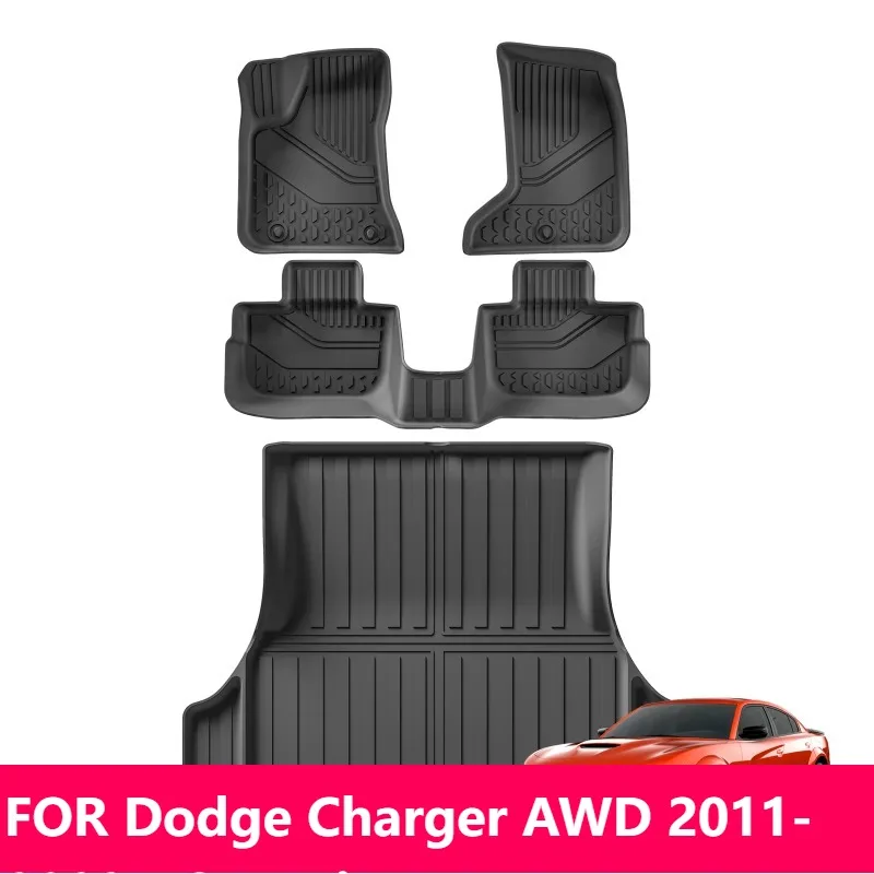 

Для Dodge Charger AWD 2011-2023 Американская версия TPE 3D коврики и подкладка багажника