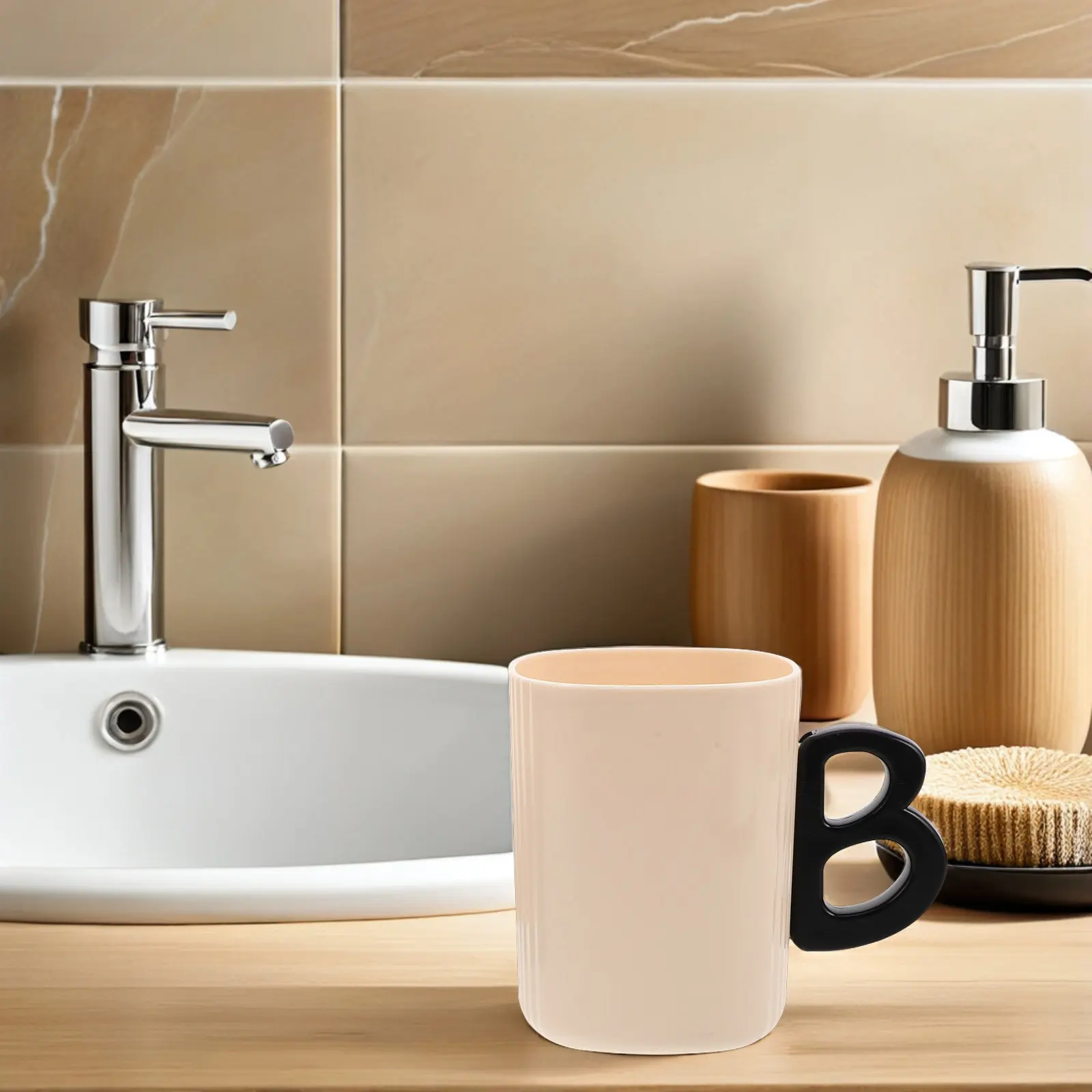 2Pcs Couple Toothbrush Cup Set Sleek Lightweight Portable Bathroom Tumbler Unbreakable PP Material for Home Dorm Hotel Use