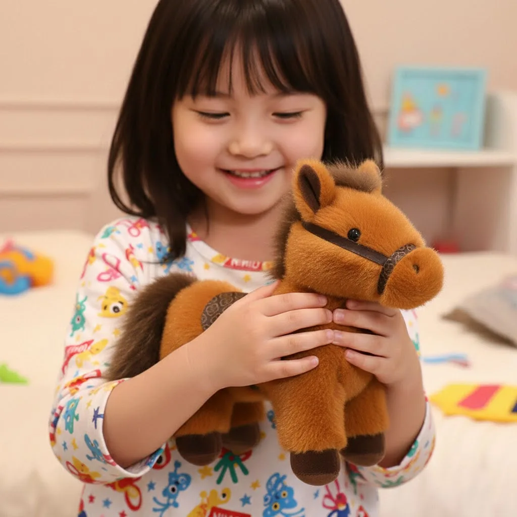 

Cute Realistic White Horse Plush Toy Pony Doll Horse Year Mascot Pillow Stuffed Animal Collectible Cuddly Gift