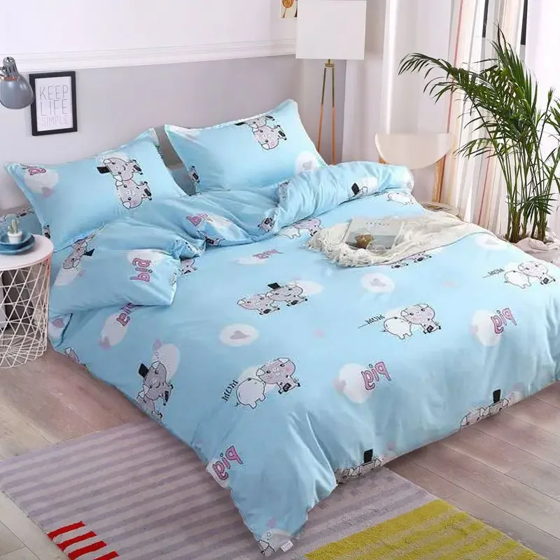 Minimalist Single Duvet Cover Set 150x200cm Soft College Dorm Bedding Breathable Fabric With Geometric Patterns
