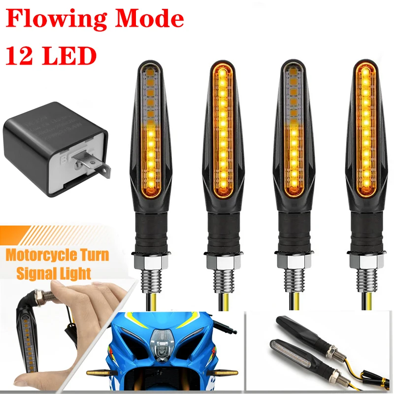 

Motorcycle Led Turn Signals Directional Indicators Flowing Rear Brake Light Stop Signal Light Motorcycle DRL Lamp Super Bright