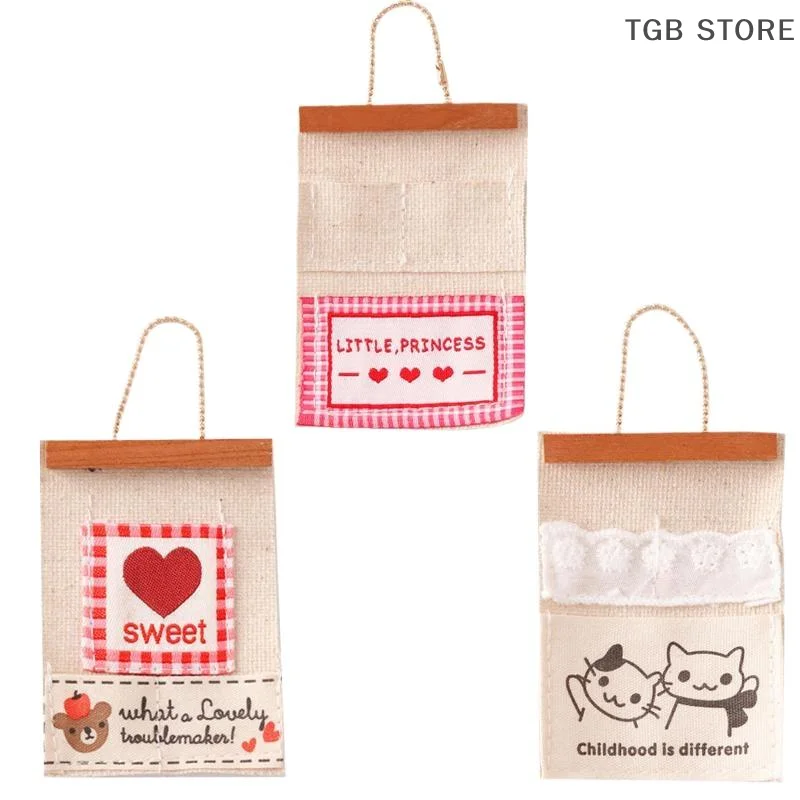 

1/12 Mini Wall Storage Bag Hanging Pockets Dollhouse Cute Dollhouse Home Scene Decoration Accessories Micro Scene Photo Pros
