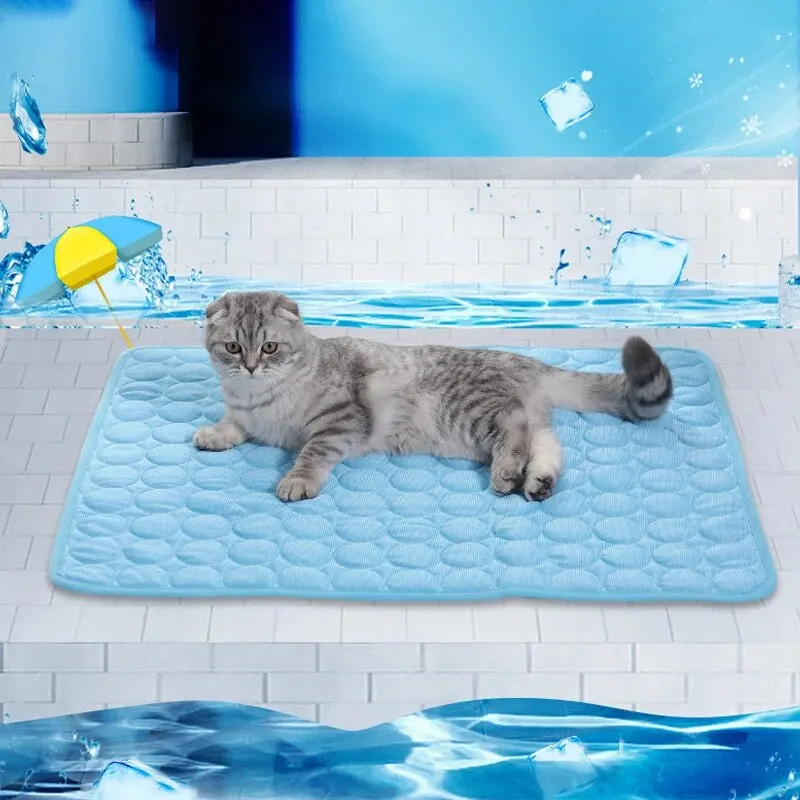 Tapis rafraîchissant pour chat et chien, coussin de couchage d'été pour petits chiens et animaux de compagnie, couverture rafraîchissante durable
