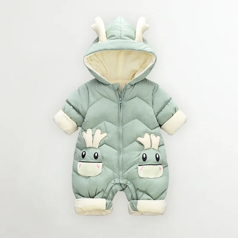 2024 New born Baby Girl clothes Winter Snowsuit Plus Velvet Thick Baby Boys Jumpsuit 0-3 Years Romper boy Overalls Toddler Coat