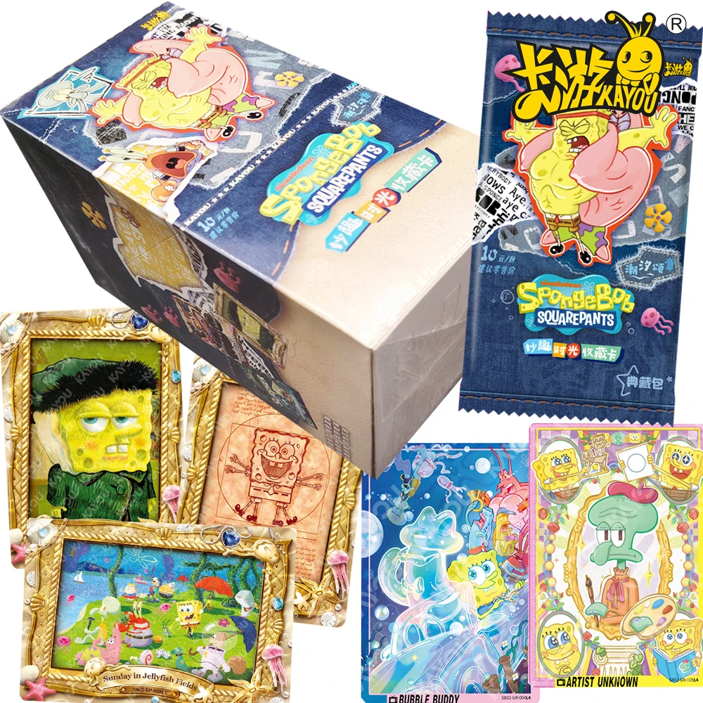 

Genuine Kayou SpongeBob SquarePants Collection Cards Classic Animated IP Characters Summer Fun Holiday Leisure Cards Child Gift