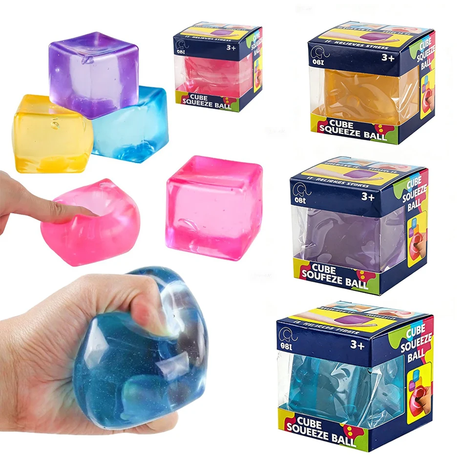 High Density Gel Cube Square Decompression Vent Toy Squishy Stress Relief Sensory Stress Ball Squeeze Toys for Decompressio