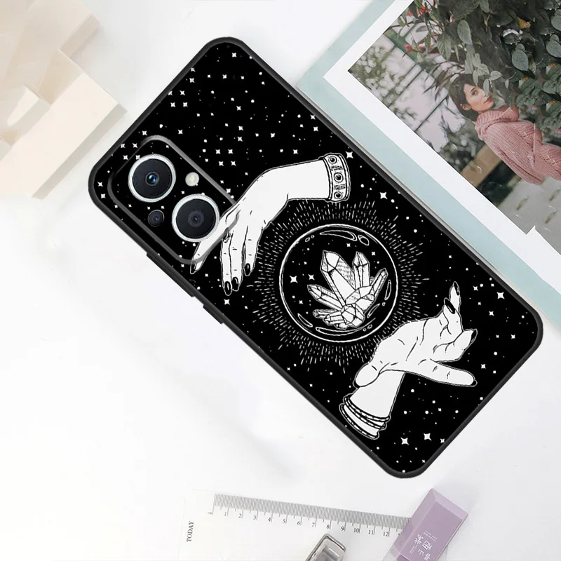 Occult Witchcraft Moon Gothic Witch Case For OPPO Reno 11F 10 Pro 4 5 6 7 8 Lite 4Z 5Z 8T OPPO Find X5 X6 Pro X2 X3 Neo Cover