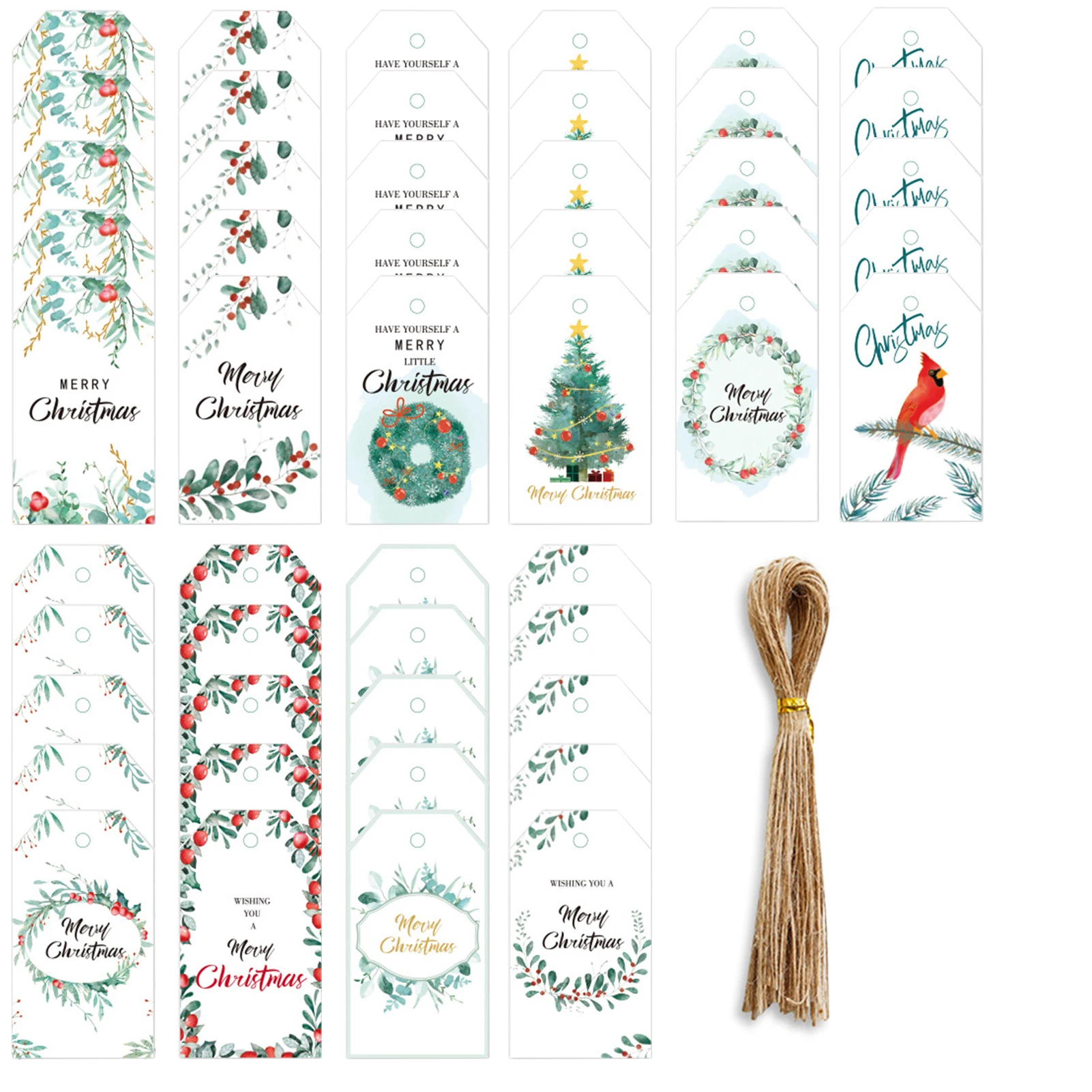 Christmas Gift Tags Cute Christmas Tags 10 Designs Holiday Hang Tags Label With Twine DIY Christmas Present Happy New Year Party