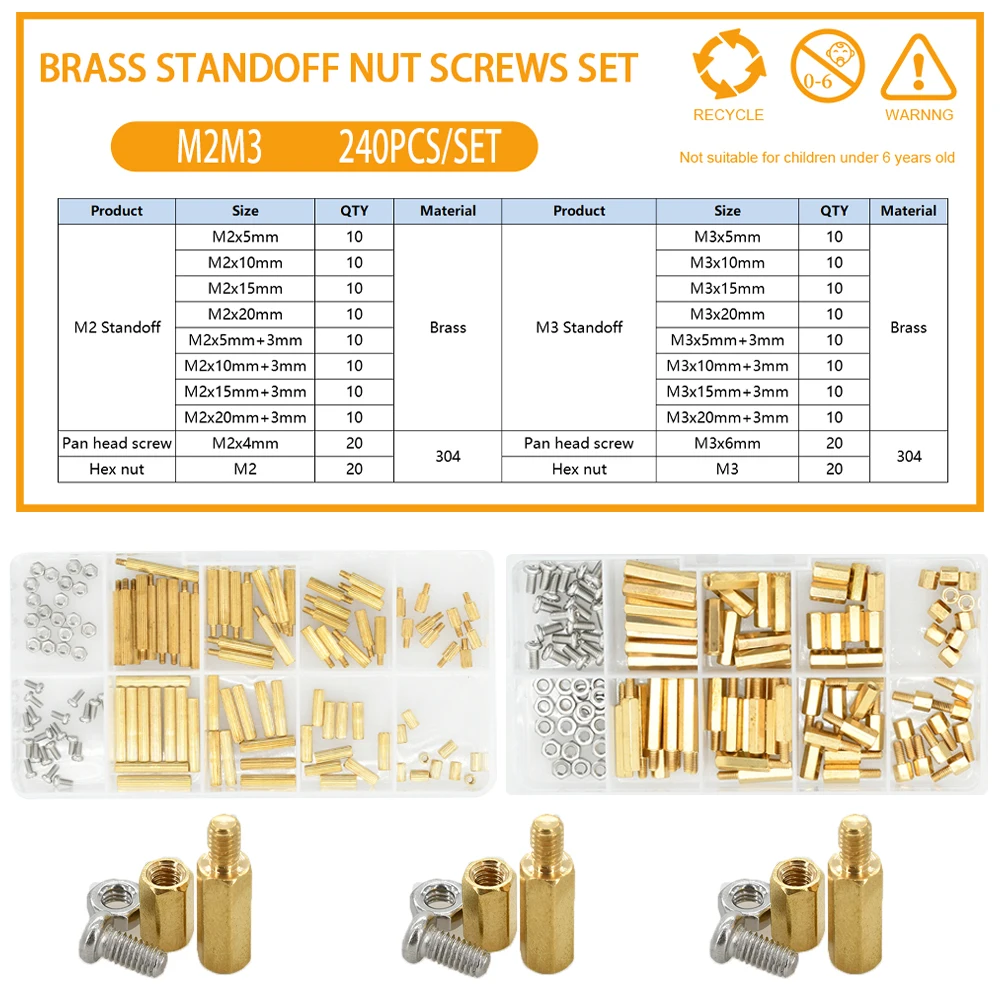 M2 M2.5 M3 M4 Hex Messing Standoff PCB Moederbord Spacer Schroef Moer Draad Pijler Mount Mannelijke Vrouwelijke Spacer Bolt Assortiment Kit