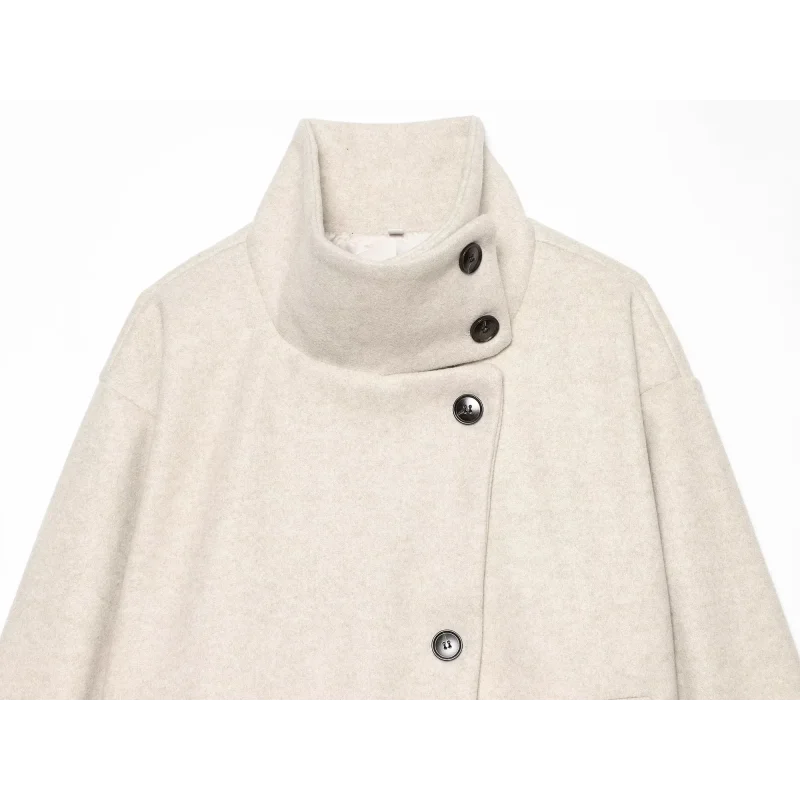 2026 Herbst Winter Neuankunft Damen Einfarbiger Mantel Langarm Stehkragen Oberbekleidung Täglicher Chic Damen Modejacke – Detail 30