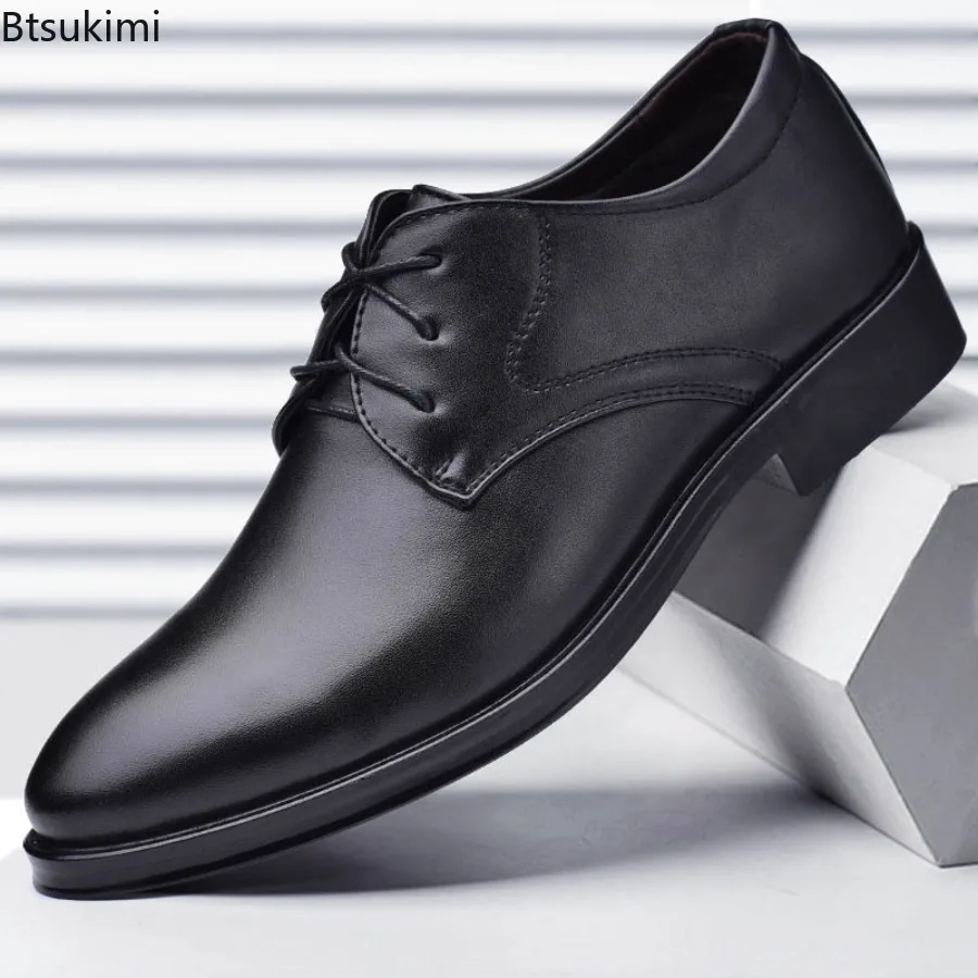 

New Men's Leather Dress Shoes Business Office Shoes All-Match Casual Shoes Shock-Absorbing Footwear Wear-Resistant 38-49 Size