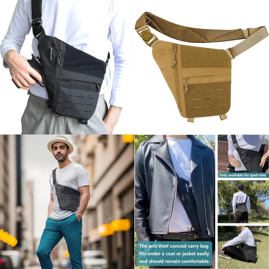 

【New style】- Oxford cloth single-shoulder tactical bag anti-theft concealed gun bag men's close-fitting -body chest bag tactica