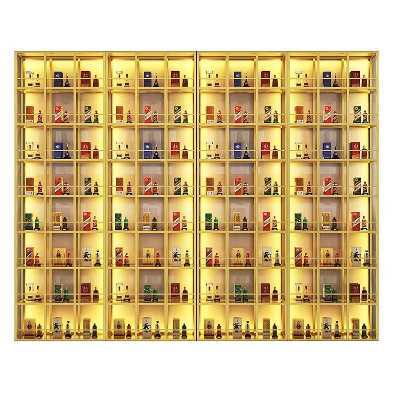 Tempered glass display cabinet red rack, beer and foreign wine Moutai display cabinet