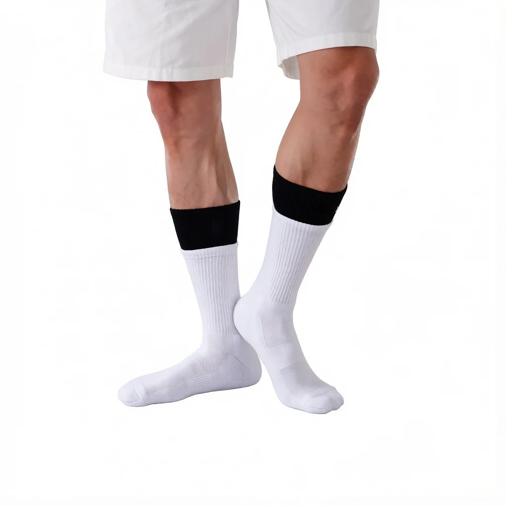 Men Formal Thickened Terry Socks Cotton Casual Comfortable Long Socks High Quality Sport Black Cuff Patchwork Socks