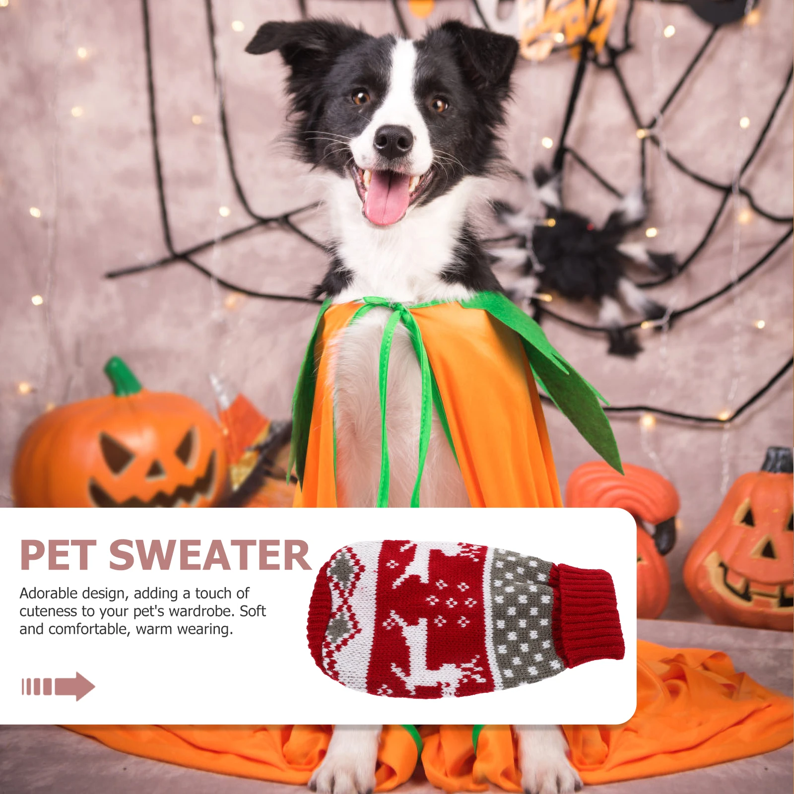 

Sweater Christmas Pumpkin Pet Funny Clothes Vest Dog Knitted Jumper Cardigan Costume Clothing