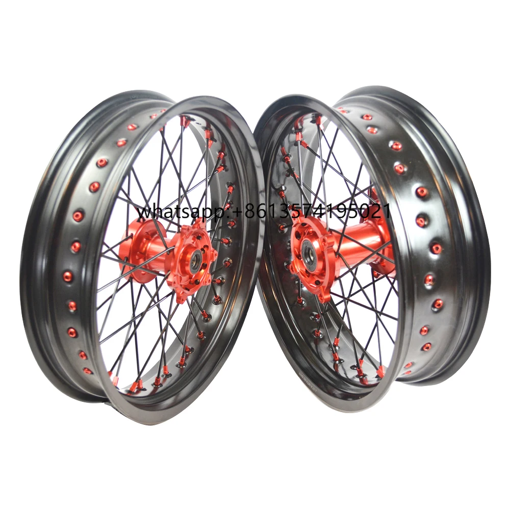 Customized Motorcycle Accessories Spoked Rim Motorcycle Wheel Sets Motorcycle Supermoto Wheels for HONDA CRF 250 450 2018