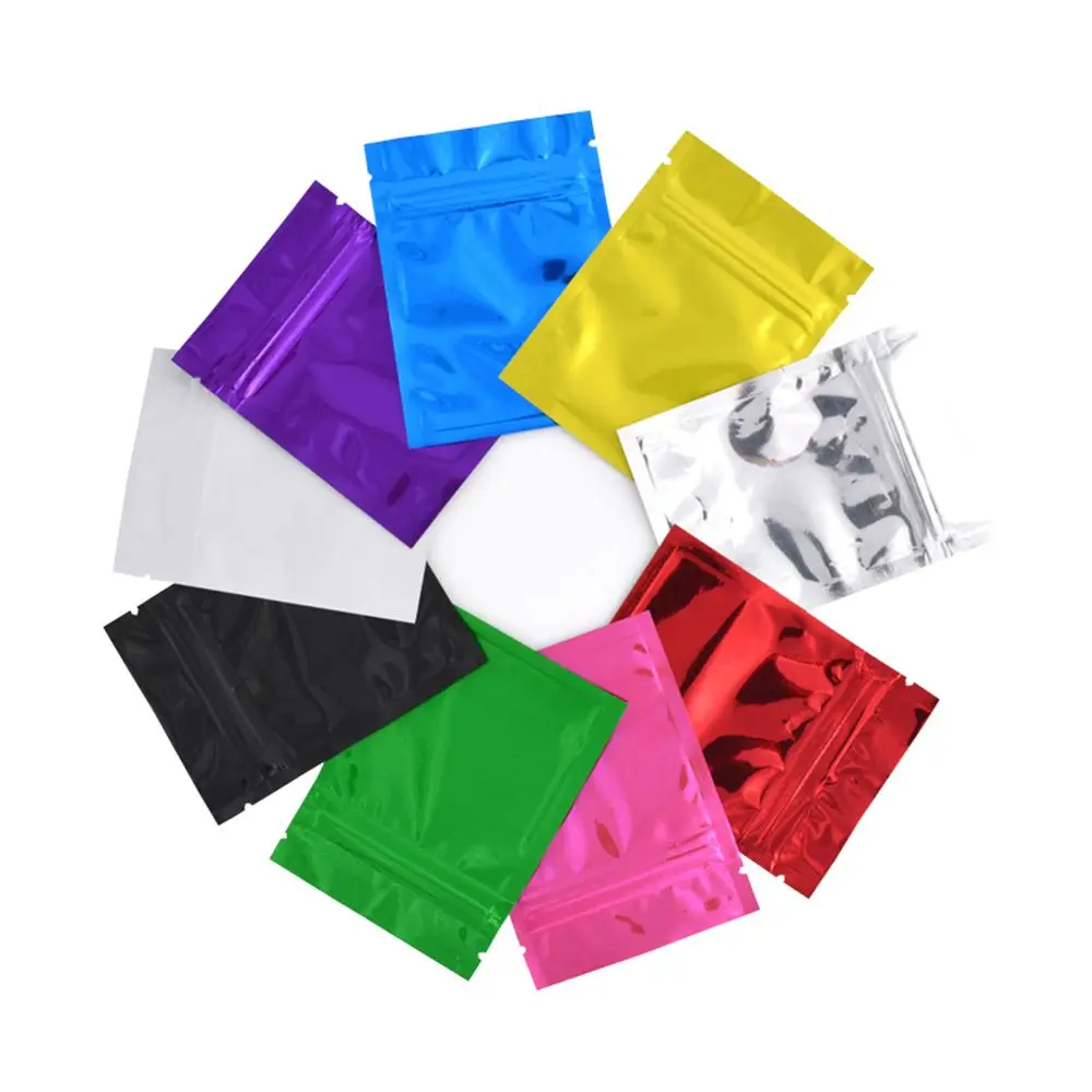 10/30PCS Colorful Home Storage Organization Aluminum Foil Bags Glossy Heat Seal Storage Bags