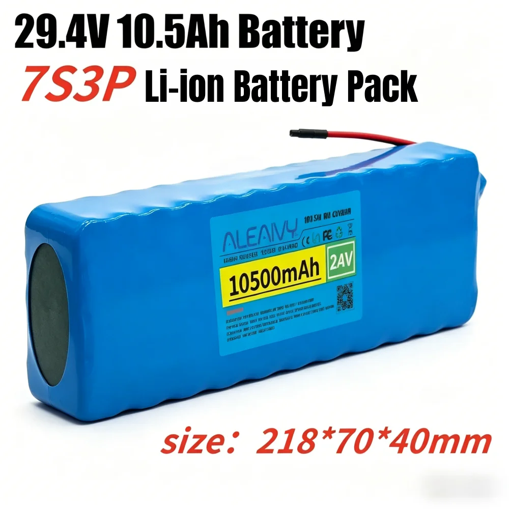 

Li-ion Battery Pack 24V 10.5Ah 7S3P 29.4V 10500mAh with 20A BMS for Scooter Bicycle Power Wheelchair