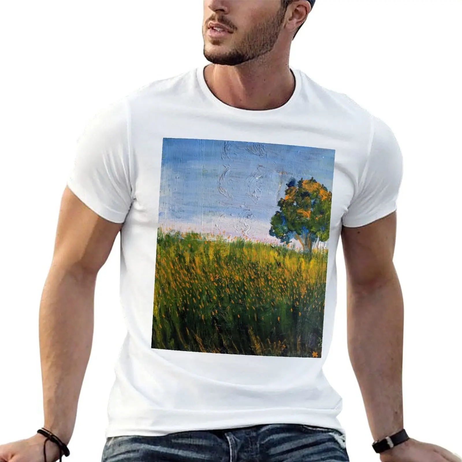 Enterprise City Park, 8*10 oil on canvas impasto, 2019 by Kasiah Sword T-Shirt men t shirt cotton 100% T-Shirt