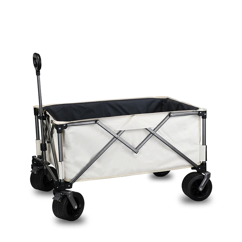 Wholesale heavy duty collapsible folding camping wagon cart with brake canopy seats