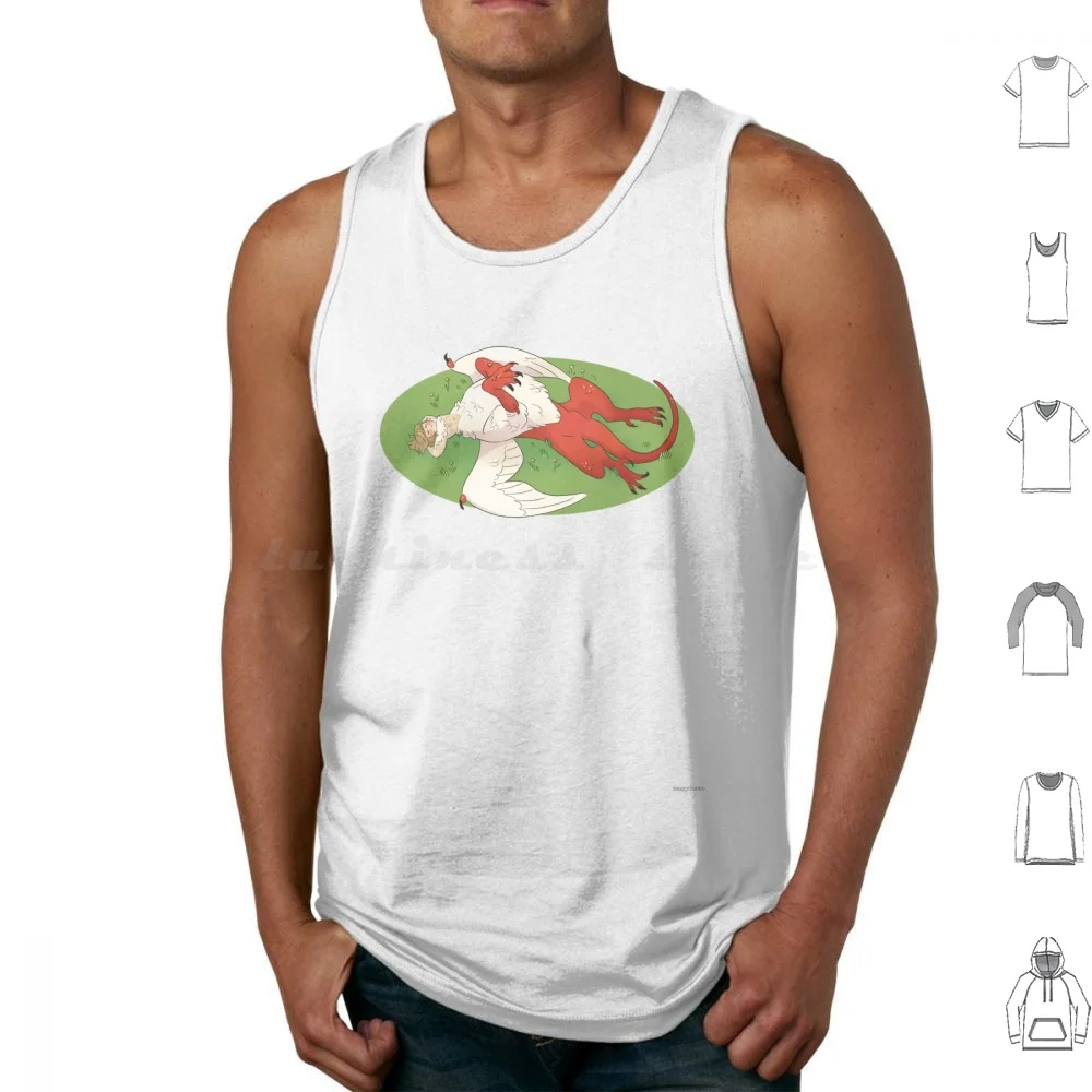 Meshi Chimera Falin Snoozing Tank Tops Vest Sleeveless Meshi Falin Touden Chimera Dragon Cute Falin Delicious In