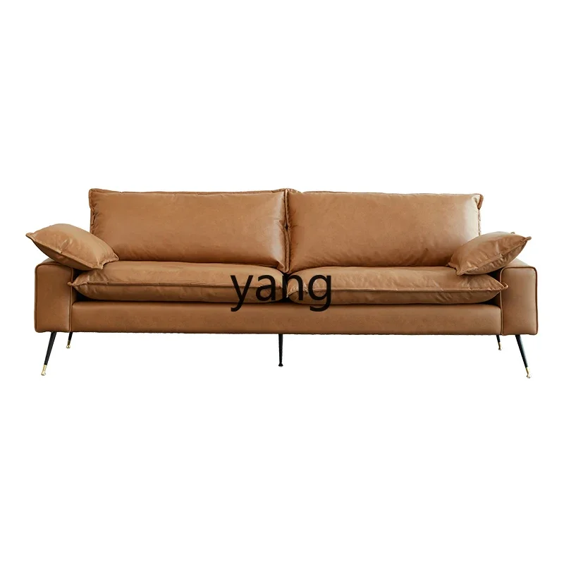 

CX Retro Style Faux Leather Three-Seat Sofa Furniture Small Apartment Fabric Sofa