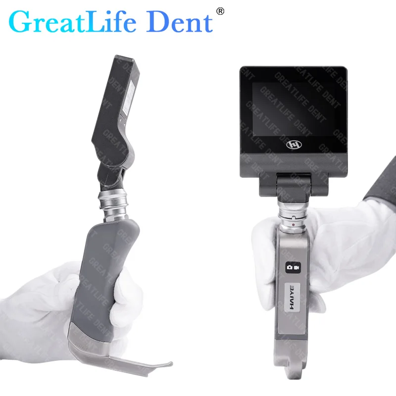 

GreatLife Dent 3/3.5'' HD LCD Touch Screen Video Laryngoscope Sterilizable Blades color Digital Laryngoscop Reusable Intubation