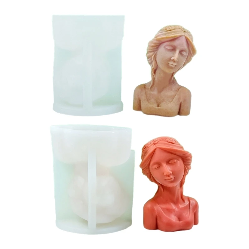 Y1UB Silicone Mold for Soap Making Beautiful Girls Figurines Crafting Molds