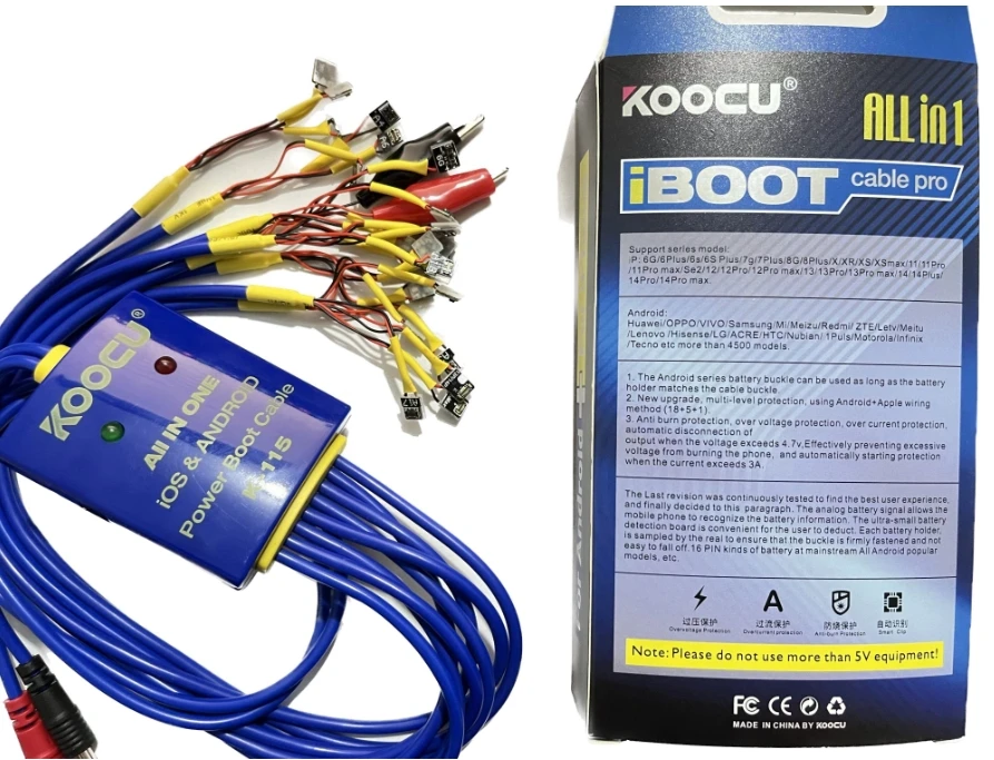 KOOCU K-115 Cable Pro iBooT cavo di alimentazione iP + cavo di avvio Android cavo di alimentazione dedicato per iPhone e Android i Boot cable