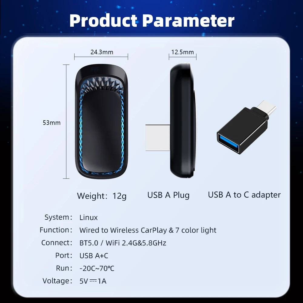 EKIY adaptor kotak pintar nirkabel adaptor mobil pintar pasang Dan pakai Bluetooth WiFi koneksi cepat Universal untuk mobil Apple berkabel