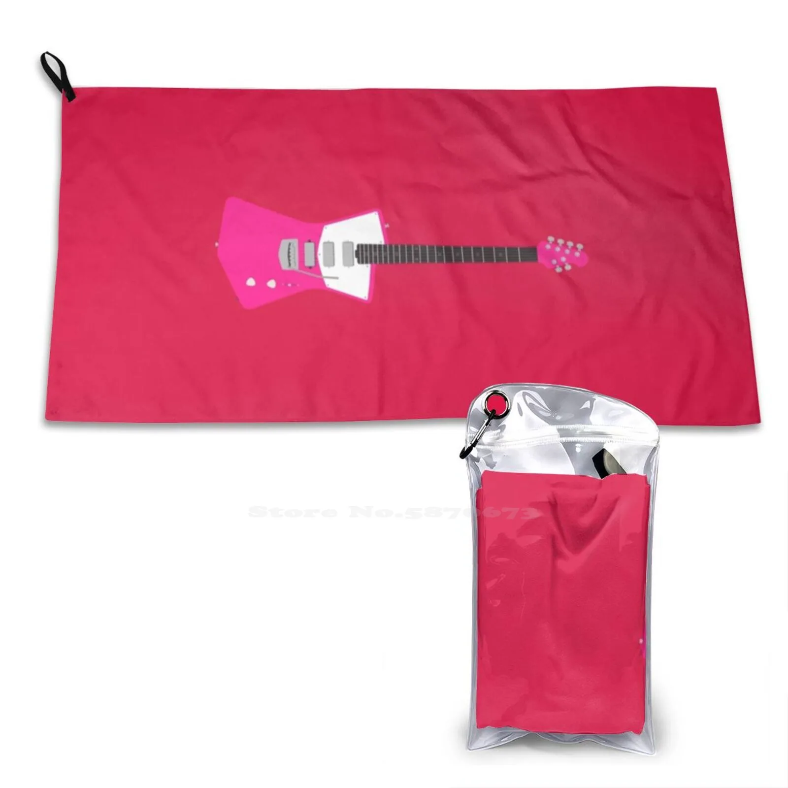 St. Vincent Signature Guitar-Neon Pink Sport Towels Outdoor Hiking Cycling Swimming Masseduction Annie Clark Guitar Strange