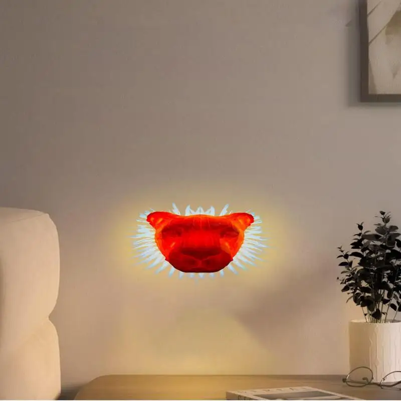 Wall Lamp 3D Silicone LED Lion Lamp Animal Statue Decor Atmosphere Rendering Light For House Wall Hotel