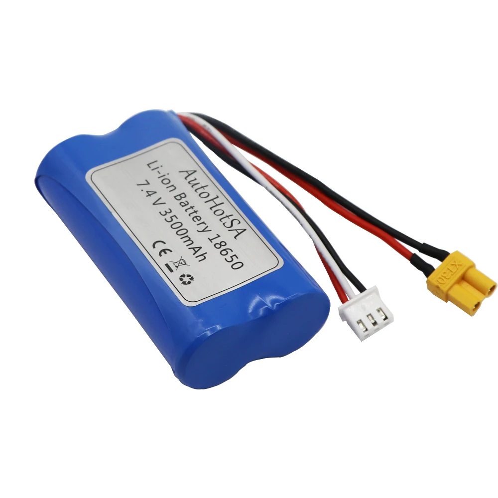 Akumulator litowo-jonowy do Huina 580 550 583 582 1580 1583/Henglong RC Cars Części zamienne do dronów 18650 7.4V 3500mah XT30 Wtyczka zabawki Akumulator