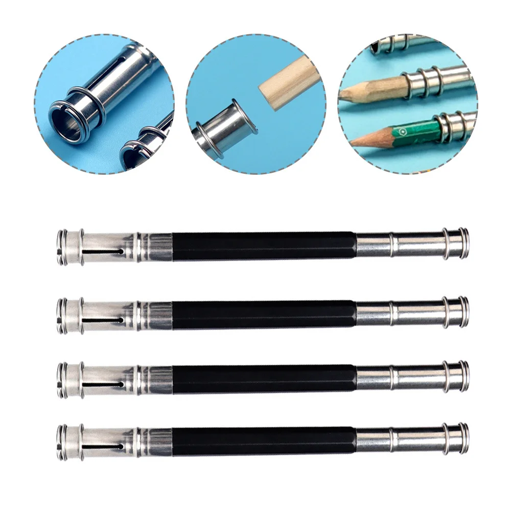 

4Pcs Pencil Extension Rods Small Exquisite Crafted Avoid Waste Home School Office Convenience Pencil Extender Student Stationery